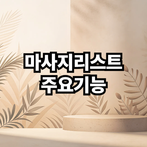 마사지리스트 주요기능